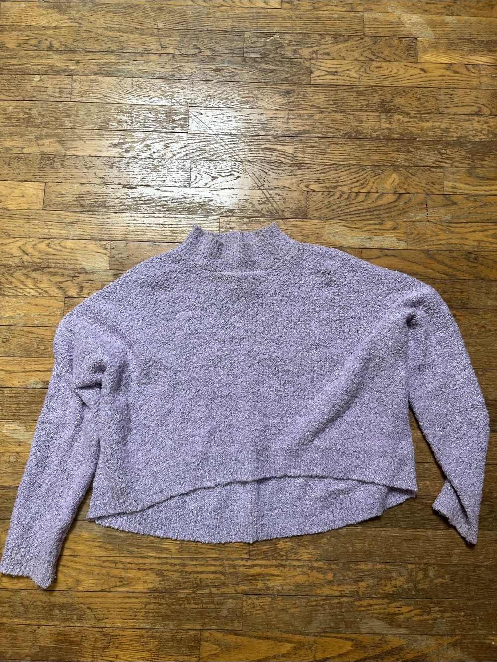 Wild Fable Lavender Mock Neck Bouclé Sweater